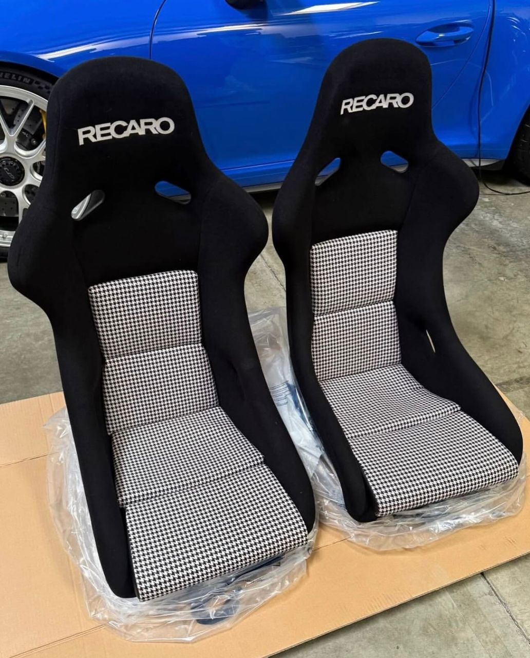 Recaro Pole Position FIA Seats with Custom Pepita Inserts (Pair)